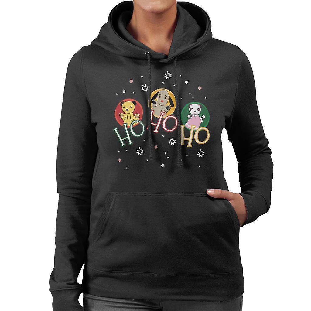 Sooty Christmas Ho Ho Ho Women's Hooded Sweatshirt Black XX-Large