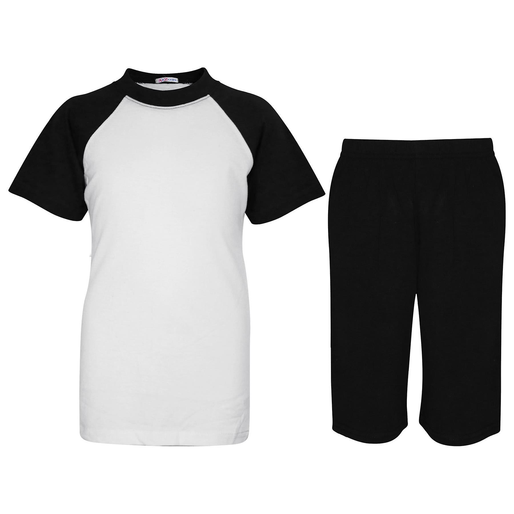 A2Z 4 Kids Kids Unisex Plain Black Short Sleeves Pyjamas Set 7-8 Years