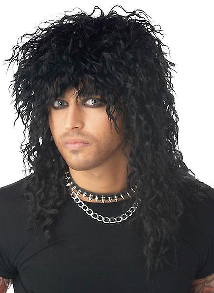 California Costume Collections Headbanger Black 80s Heavy Metal Rock Men Costume Wig One Size