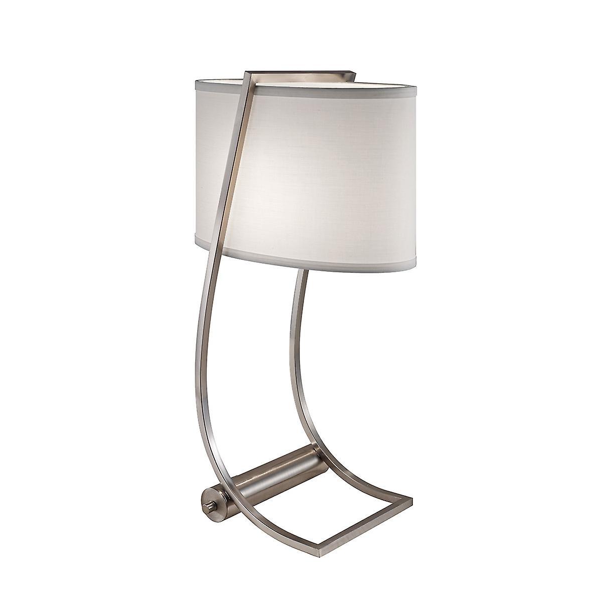 Lex 1 Light Table Lamp Brushed Steel E27