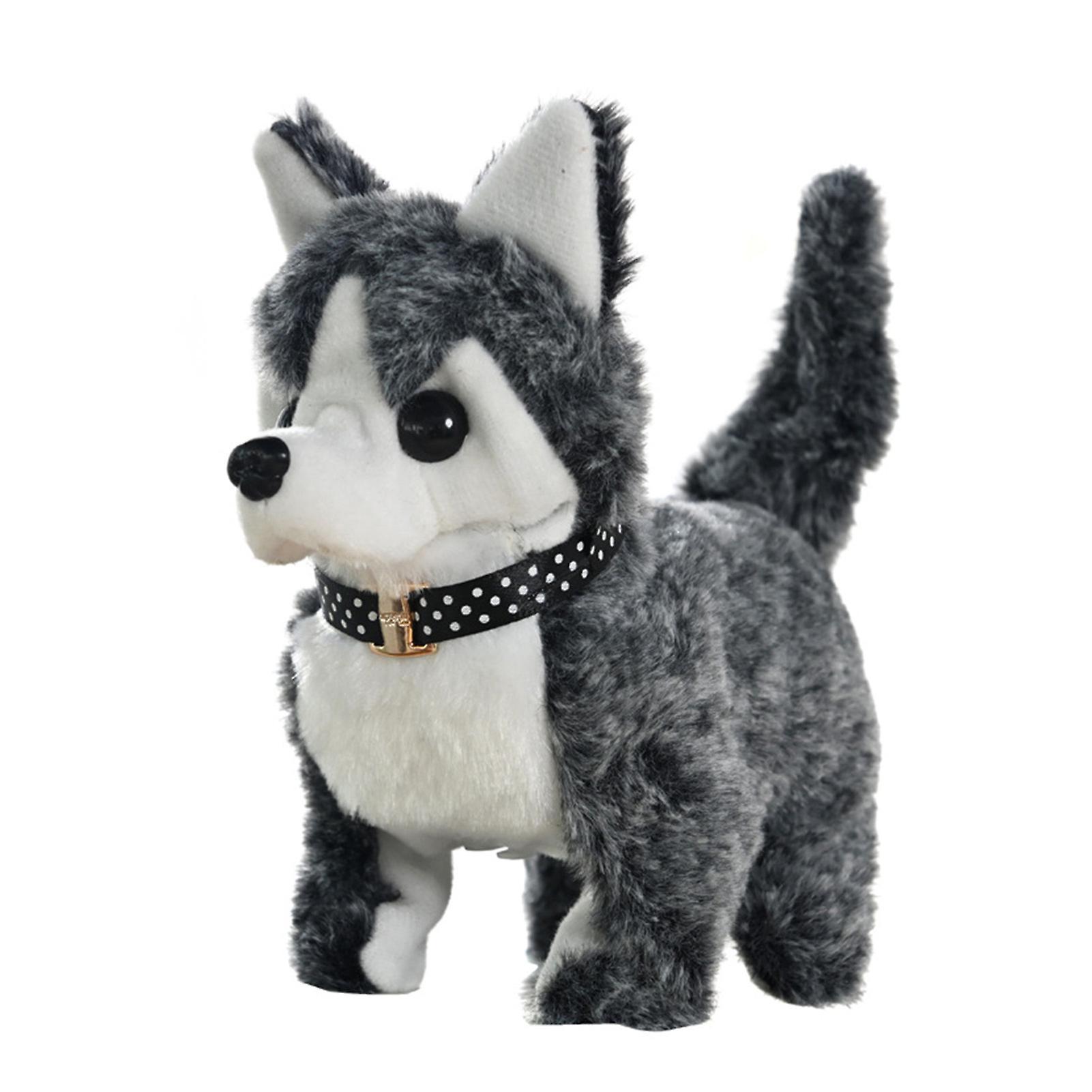 Yamaler Electric Dog Plush Toy Simulated Walking & Tail Wagging Cute Husky Dog Plushies Companion Soothe Toy Simulation Pet Plush Puppy Electric To...