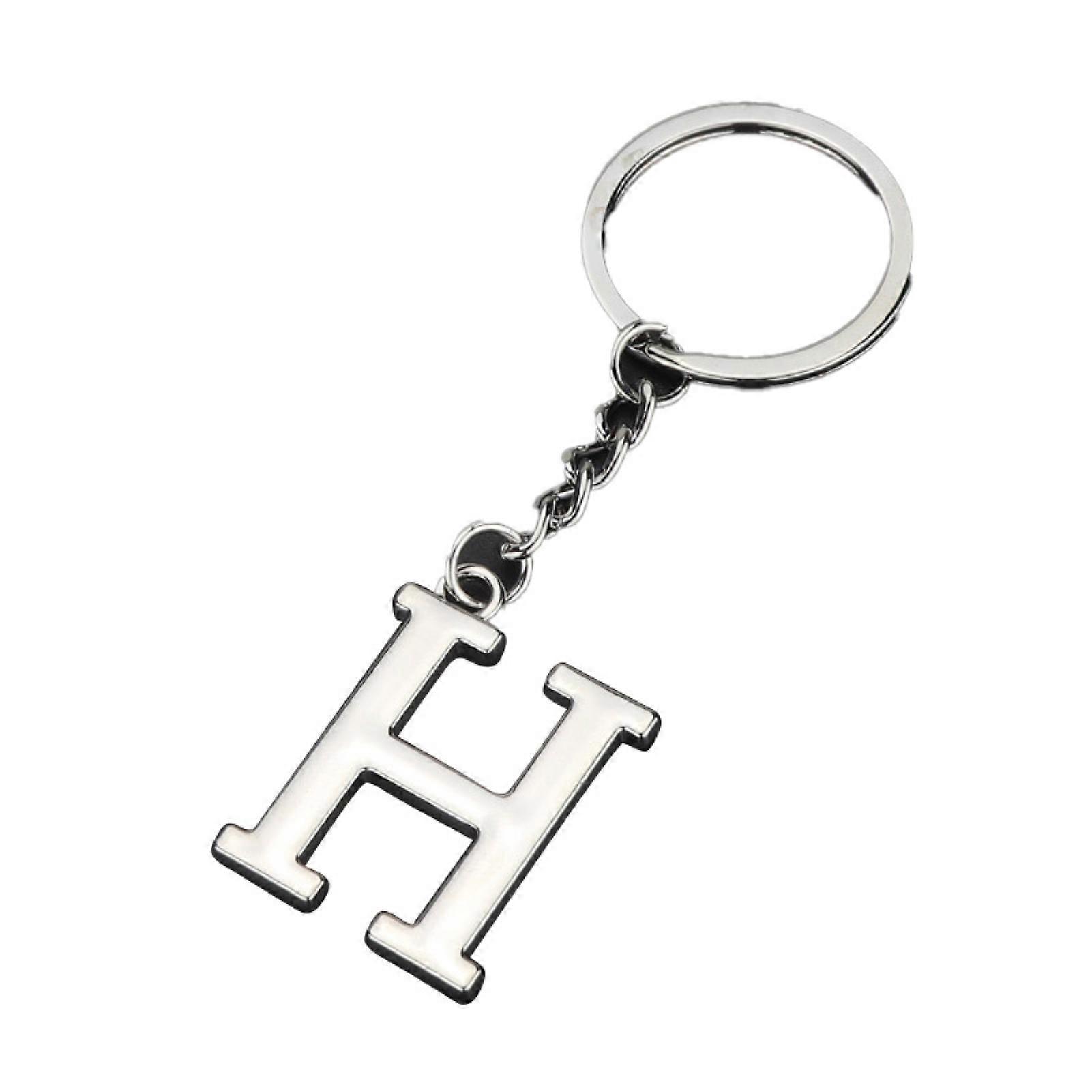 Cremlank Key Ring Non-fading Decorative Electroplated A-Z 26 Letter Metal Key Chain Charm for Promotional Gifts H