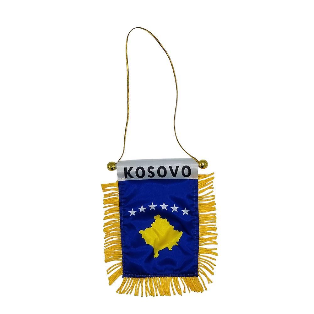 Hiprock Kosovo Hanging Flag Car Rearview Mirror with Suction Cup