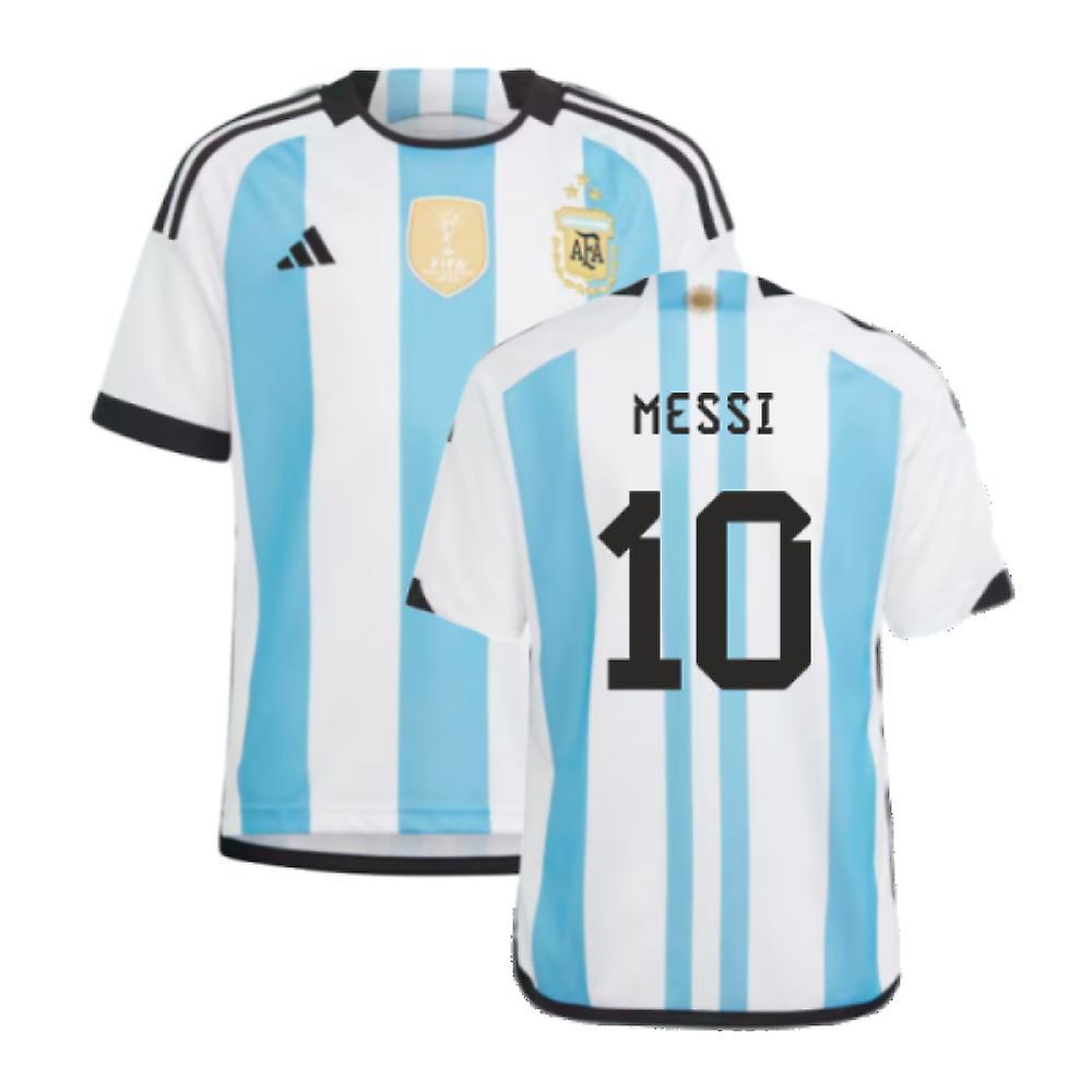 Adidas Argentina 2022 World Cup Winners Home Shirt - Kids (MESSI 10) Blue LB