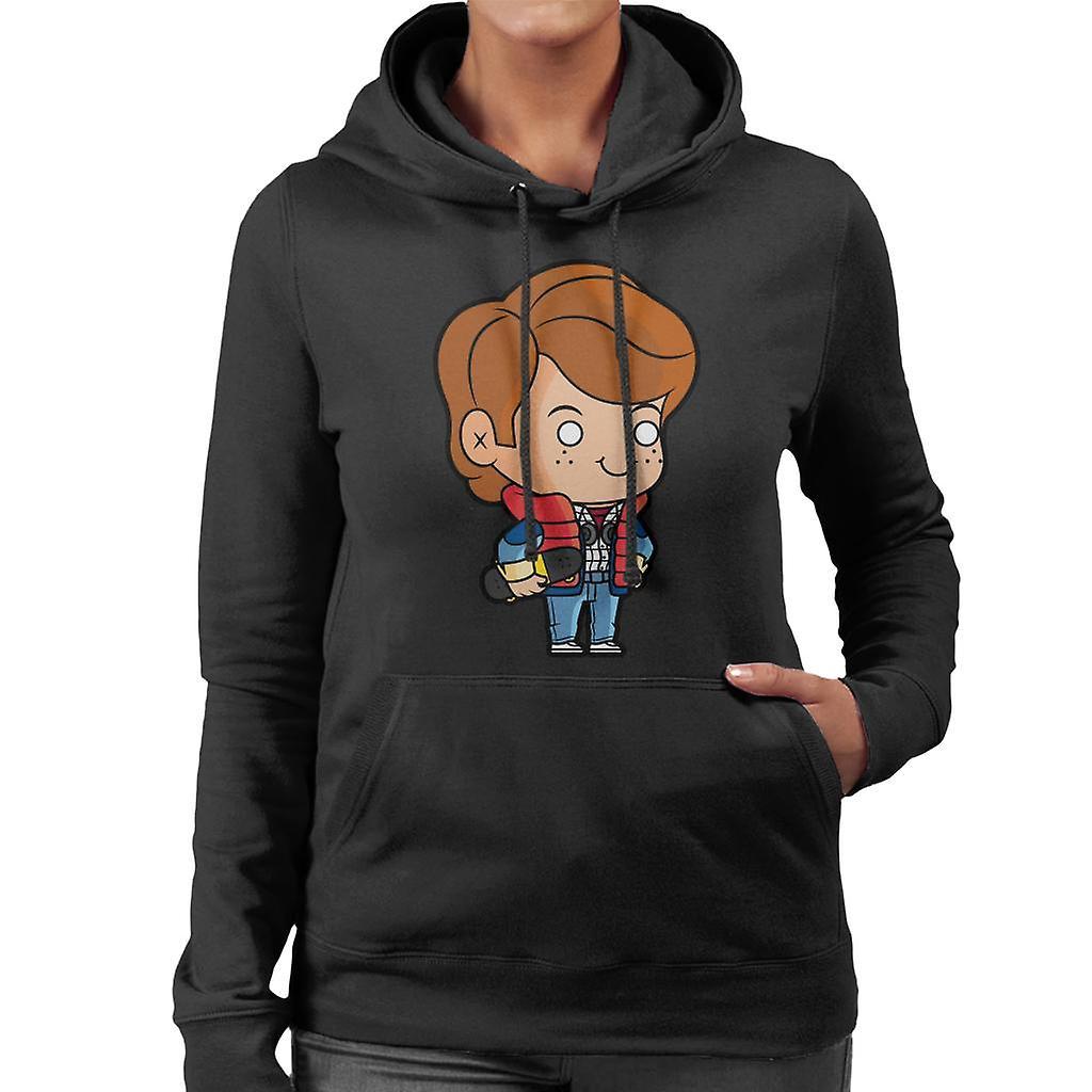 Back to the Future Marty Mcfly Kawaii Women's Hooded Sweatshirt Black Small