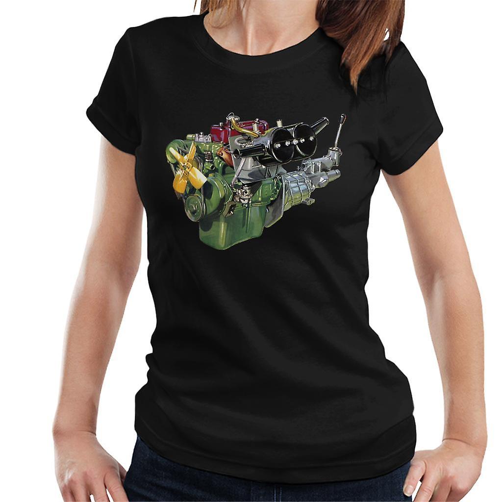 Austin Healey Engine British Motor Heritage Women's T-Shirt Black Medium