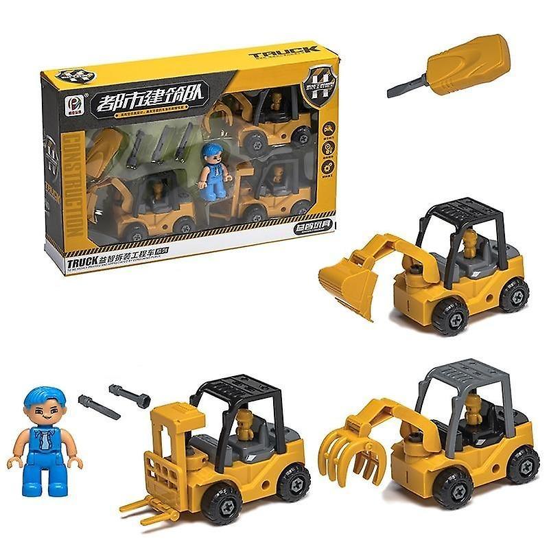 Slowmoose Engineering Car-truck Excavator And Bulldozer  Assembly Toy 628