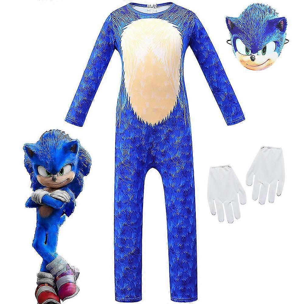 Duqi Sonic Cosplay Kids Boys Jumpsuit Fancy Dress Set Costume 150cm