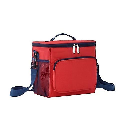 Tianzun Insulated Reusable Lunch Box For Office Work School Picnic Beach, Leakproof Freezable Cooler Bag With Strap Red