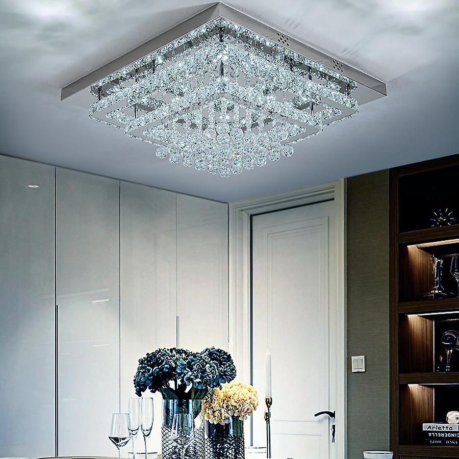 Living And Home 60x60cm 2-Levels Crystal Ceiling Light LED Chandelier Lamp