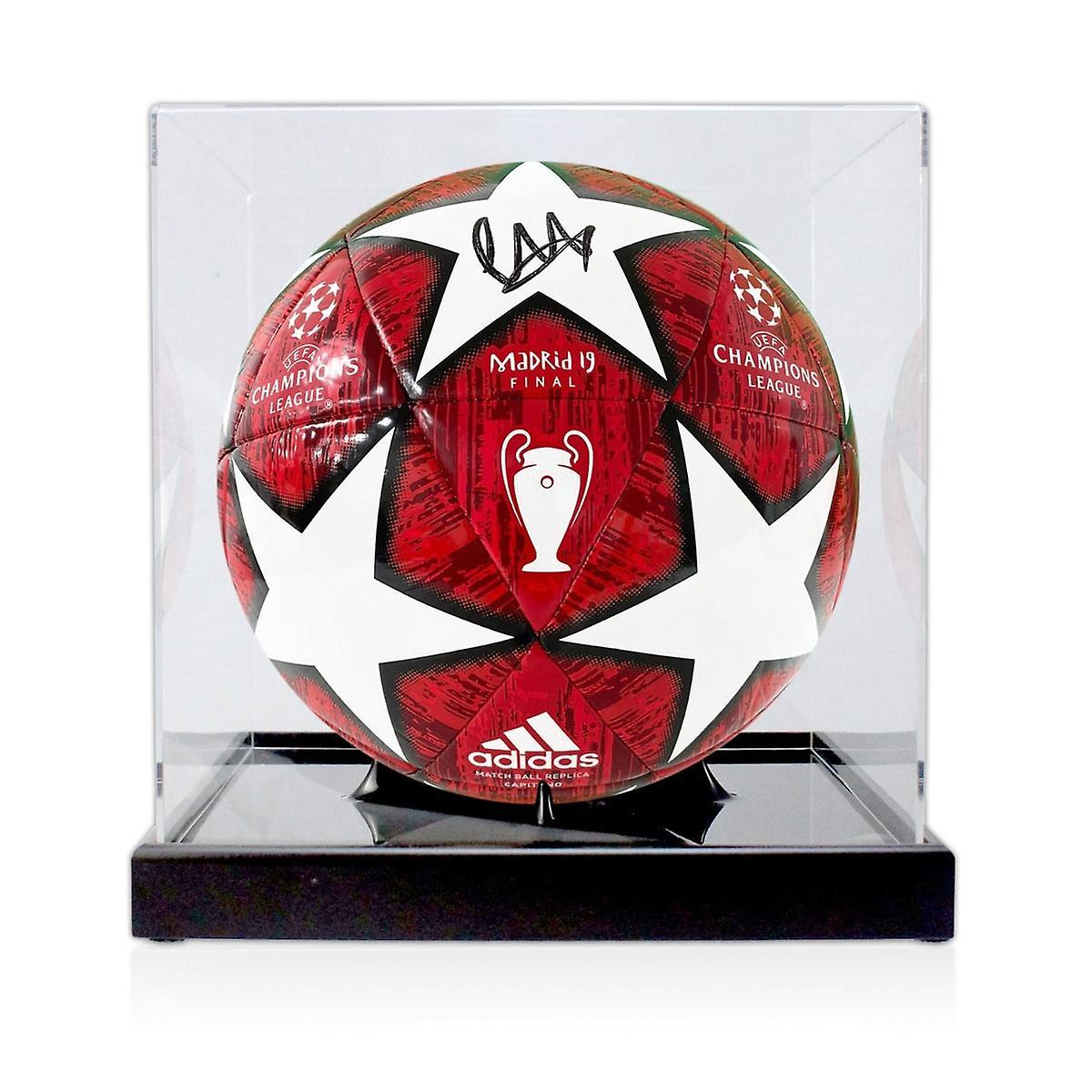 Exclusive Memorabilia Trent Alexander- Arnold Signed 2018-19 CL Final Football. Display Case