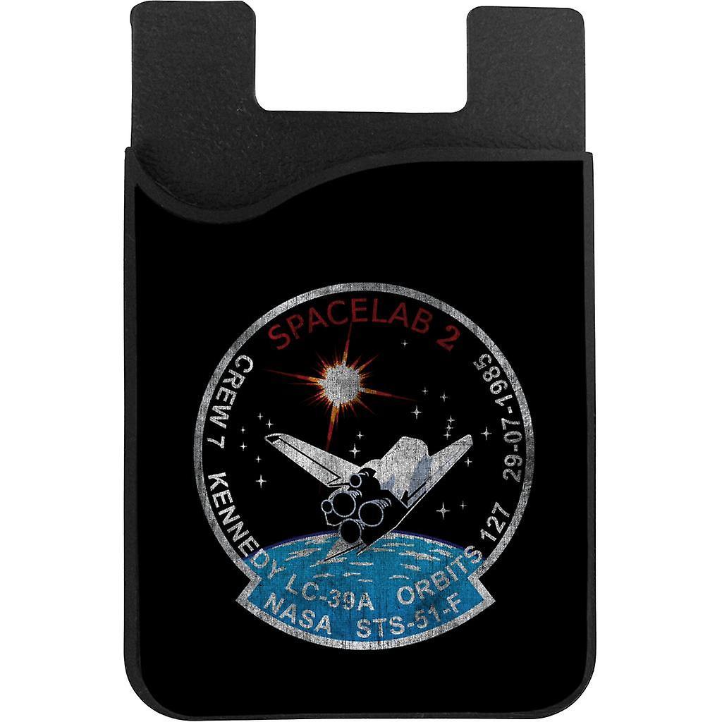 NASA STS 51 F Challenger Mission Badge Distressed Phone Card Holder Black 5.5cm x 8.5cm