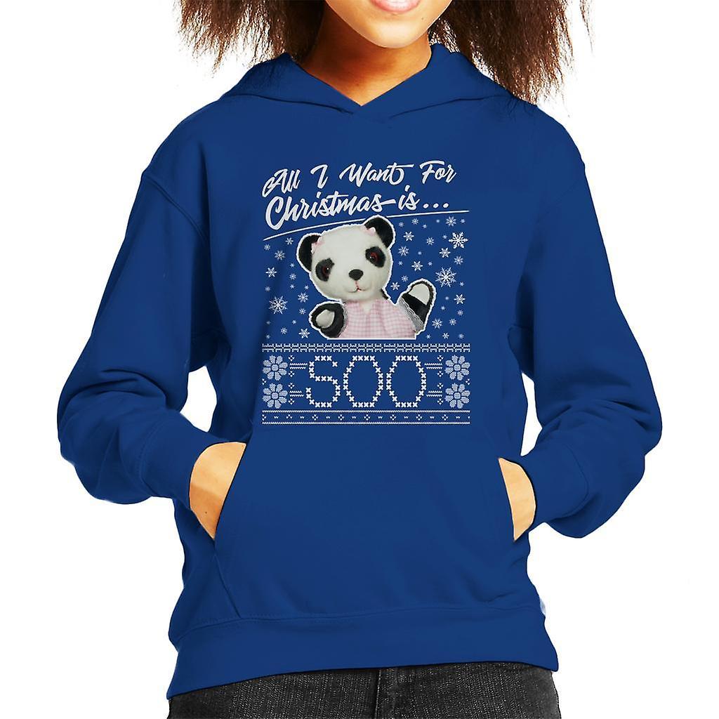 Sooty Christmas All I Want For Christmas Is Soo Kid's Hooded Sweatshirt Royal Blue Small (5-6 yrs)