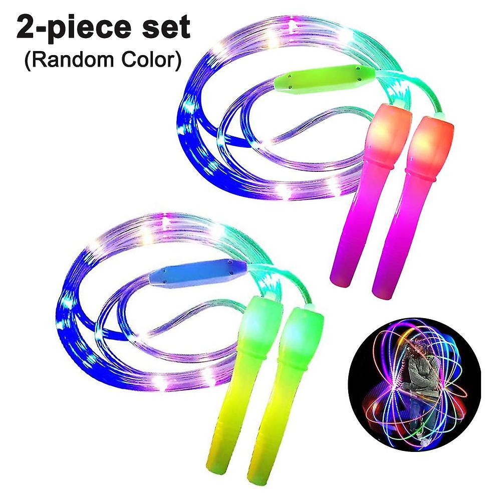 Axxx 2 pack LED skipping rope length adjustable and THREE light modes speed skipping rope for kid, light show, fitness