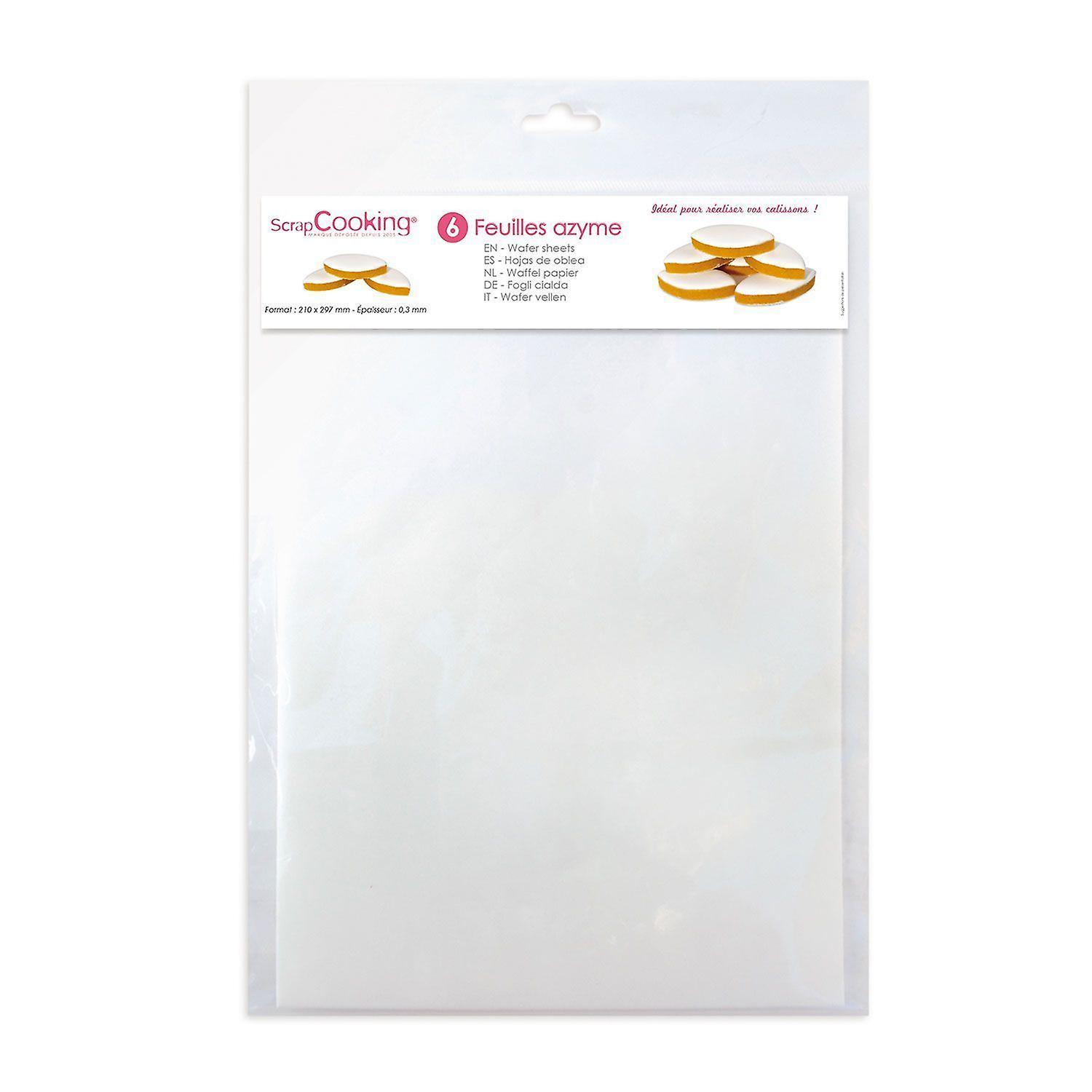 ScrapCooking 12 white wafer A4 sheets for pastry 29,7 x 21 cm