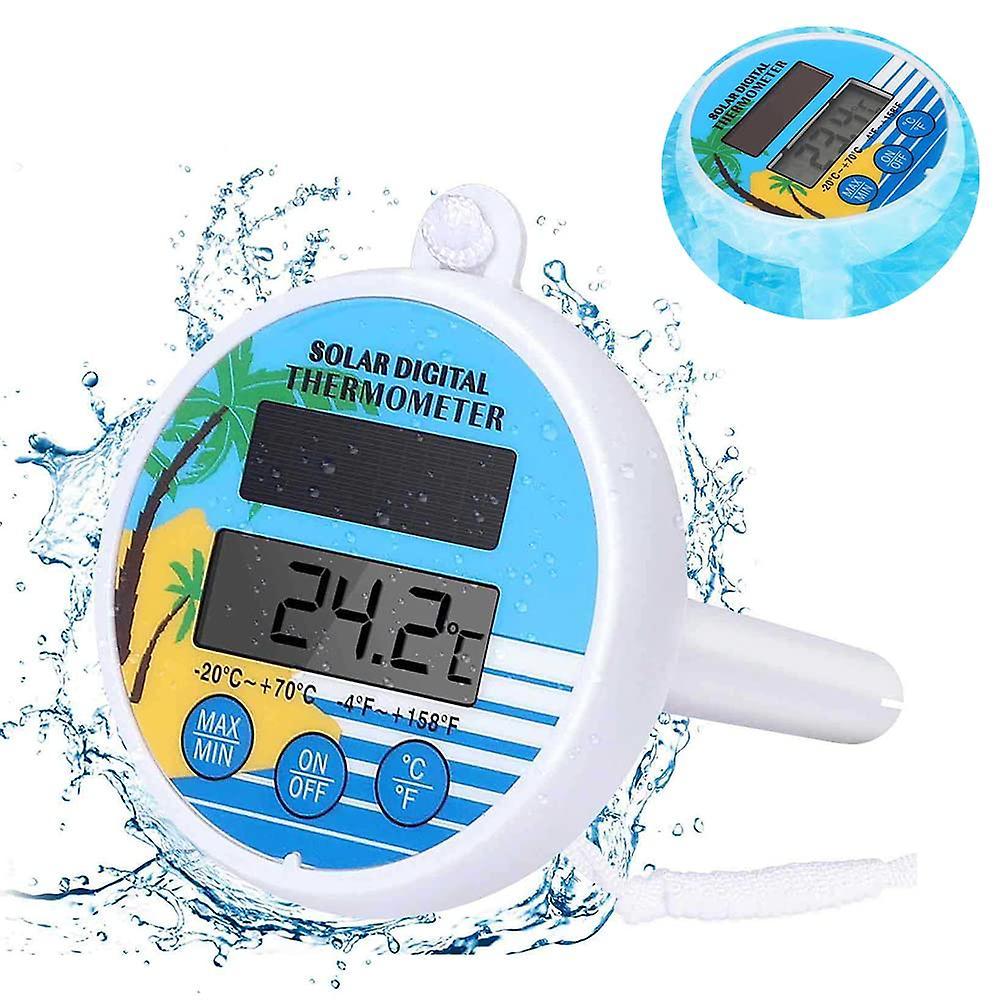 Dewenwils Swimming Pool Thermometer,floating Pool Thermometer,digital Water Temperature Gauge With String For Hot Tub Pond Bath Water Spa