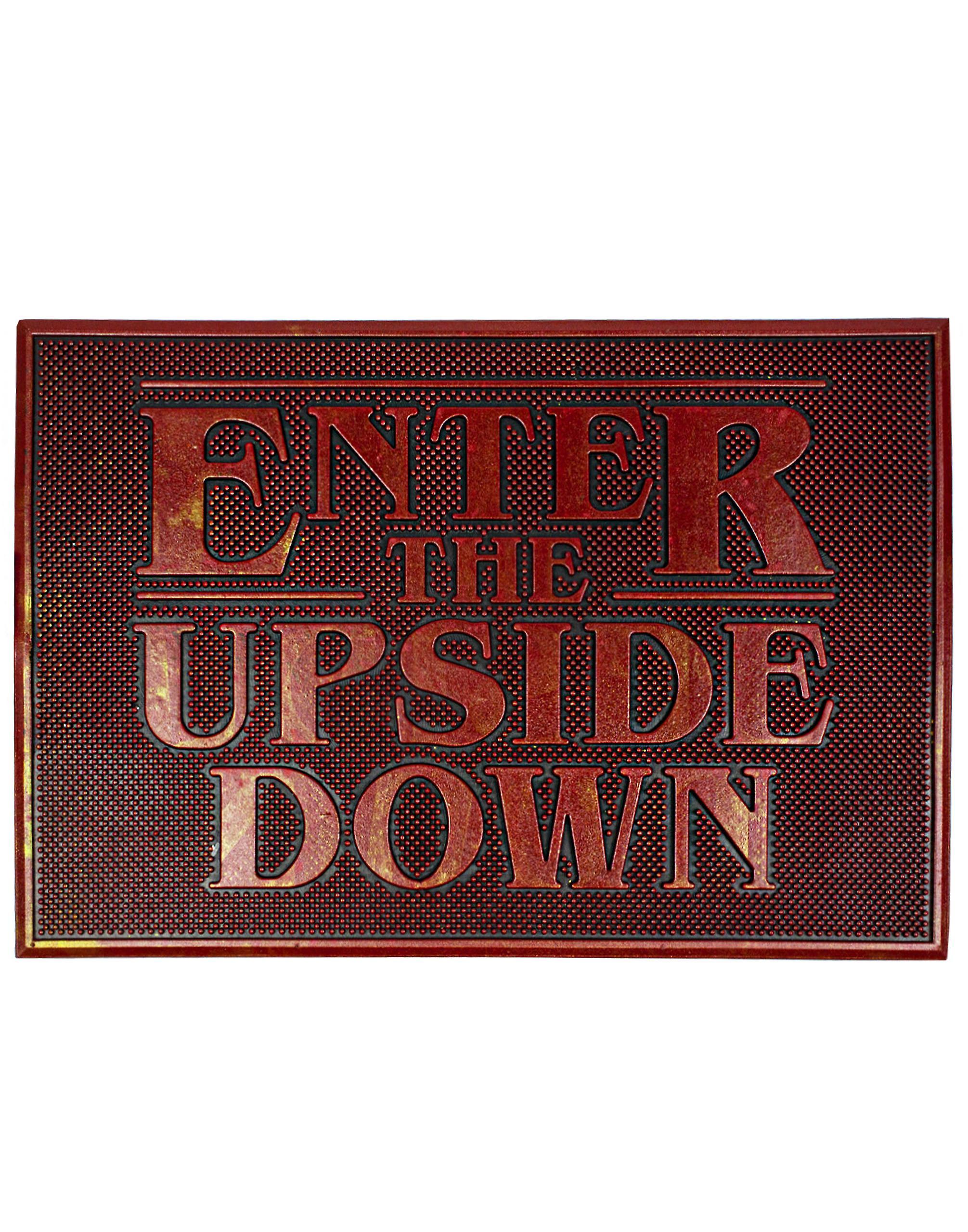 Stranger Things Unisex Rubber Door Mat Red Enter The Upside Down Text - One Size