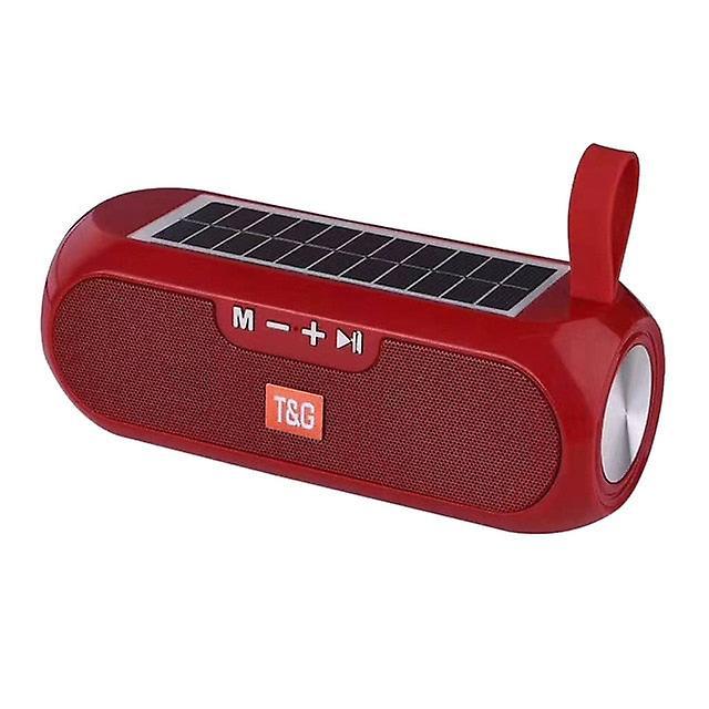 Slowmoose Portable Wireless Bluetooth Bass Speaker, Stereo Music Box Waterproof Usb Aux Red