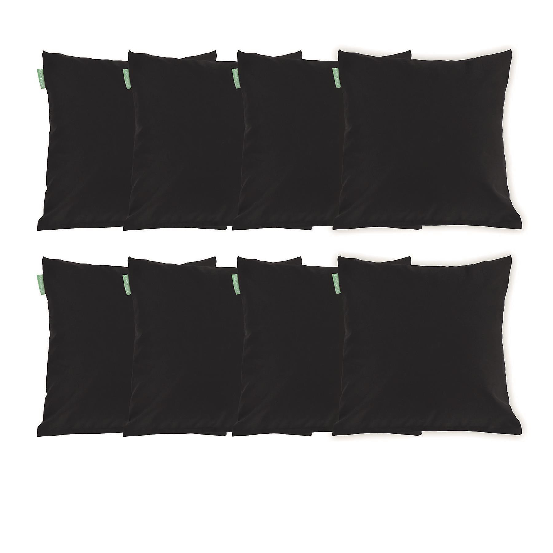 Gardenista Outdoor Scatter Cushion Back Cushions for Sofa Chair Water Resistance Square Cushion Garden throw pillows 24" 8 Pack (Black)