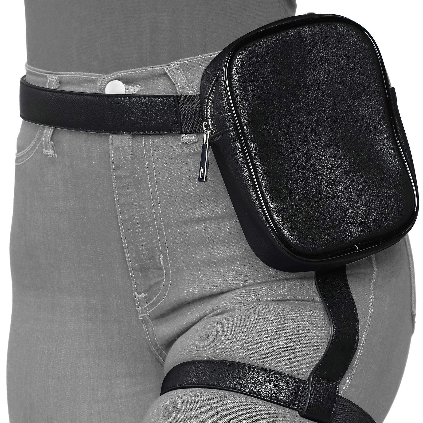 Langray Thigh Harness Leg Bag Fanny Pack For Women - Leg Purse Fanny Packs Leather Women (black, One Size)