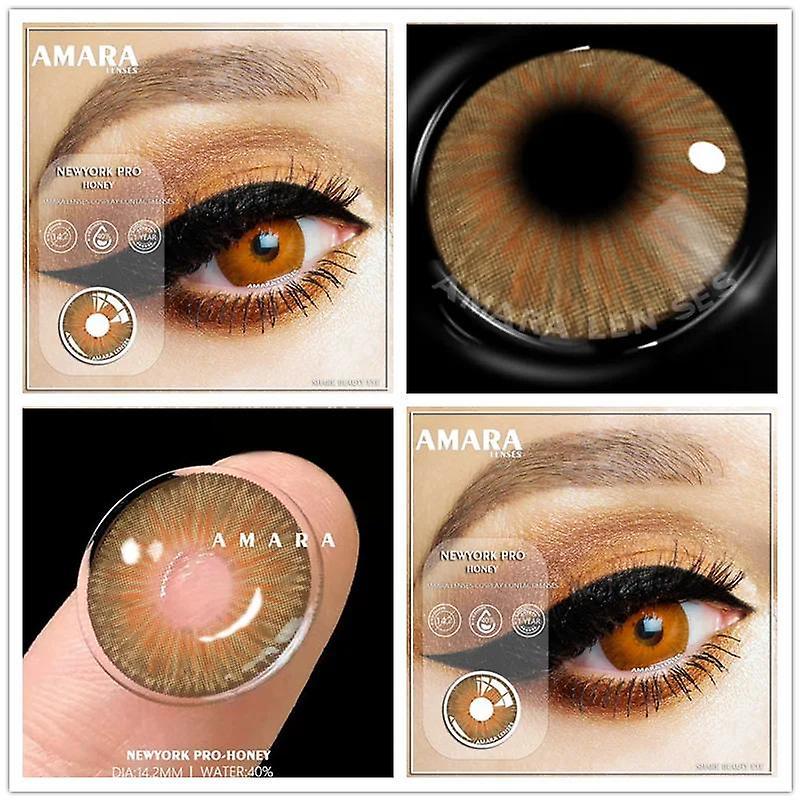 Aionyaaa Amara Anime Cosplay Color Contact Lenses For Eyes Blue Black Halloween Lenses Colored Contactlen Yearly Colorful Contacts NEW YORK-HONEY C...