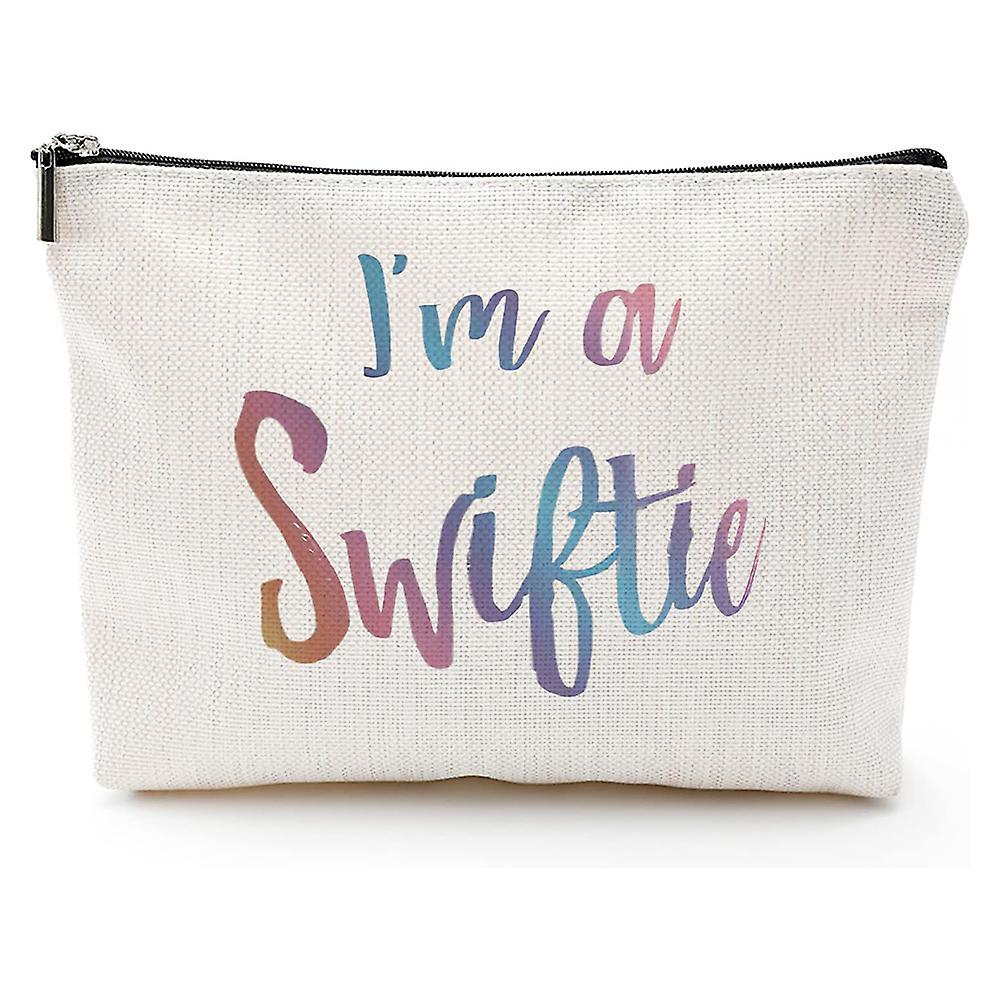 Shinestar Taylor Swift Merch, I'm A Swiftie Makeup Bag Swiftie Cosmetic Bag Taylor Swift The Eras Tour Handbag Fans Gift Music Lover Merchandise cream