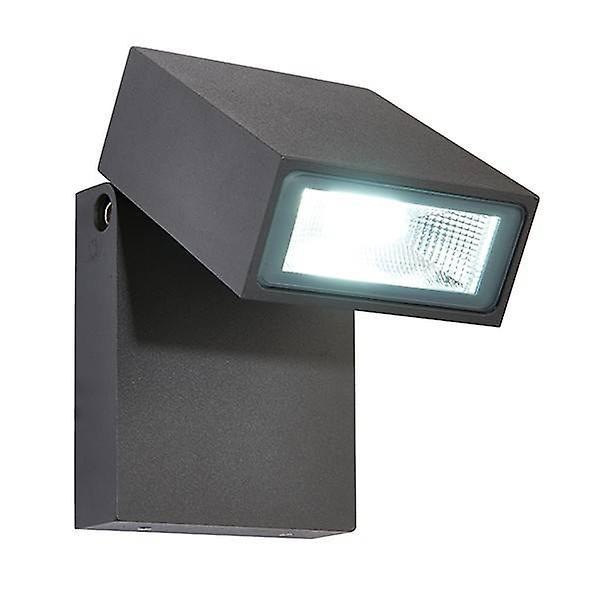 Saxby Lighting Morti Integrated LED 1 Light Outdoor Wall Light Textured Dark Matt Anthracite, Glass IP44