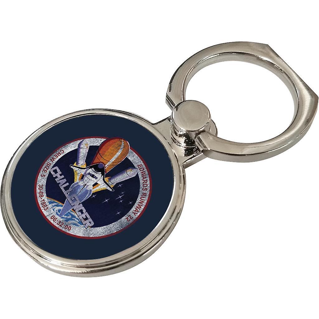 NASA STS 6 Challenger Mission Badge Distressed Phone Ring Navy Blue 3.5cm x 4.5cm