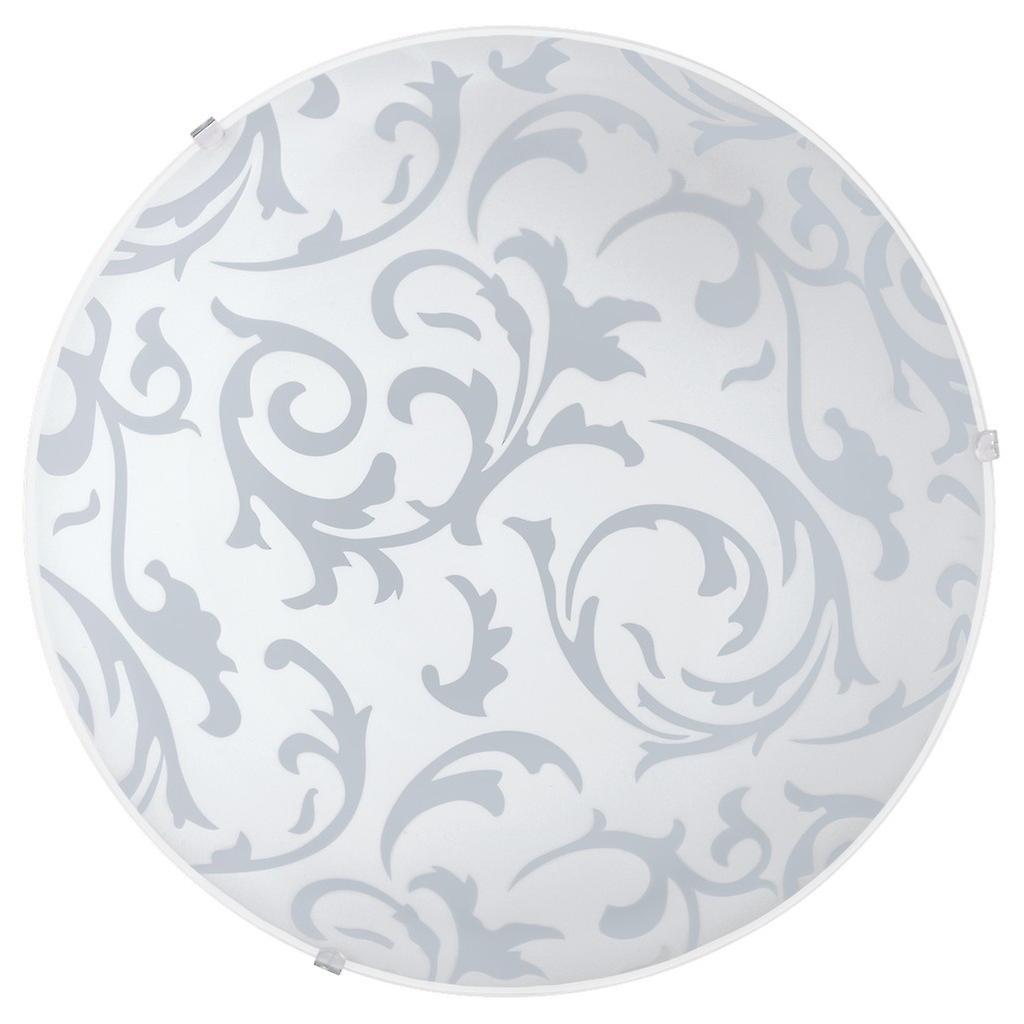 Eglo Lighting Scalea 1 Light Modern Flush Wall / Ceiling Light White with A Decorated Glass Shade, E27