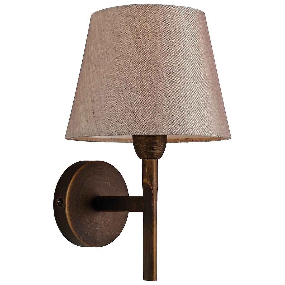 Transition 1 Light Single Indoor Wall Light Bronze Oyster Shade E14