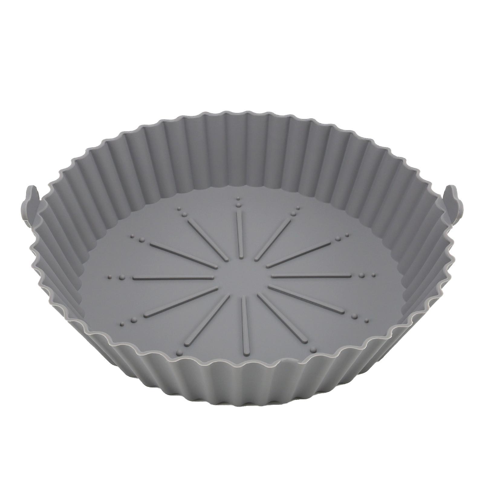 Reheyre Silicone Bakeware Microwave Round Shape Baking Pan Kitchen Tools Grey Large