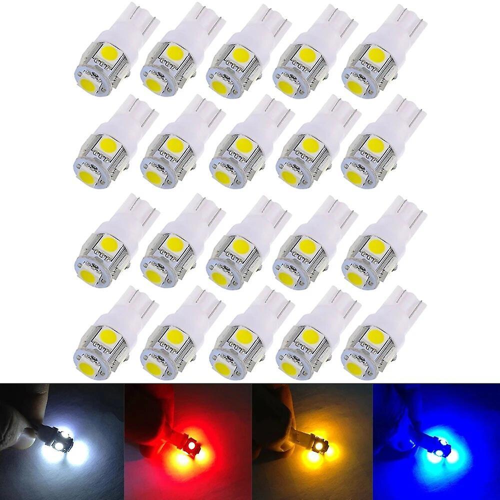 Scitoo 20pcs T10 Led Car Lights 5050 5smd Super White Red Yellow 194 168 W5w Led Parking Bulb Auto Wedge Clearance Read Lamp 12v