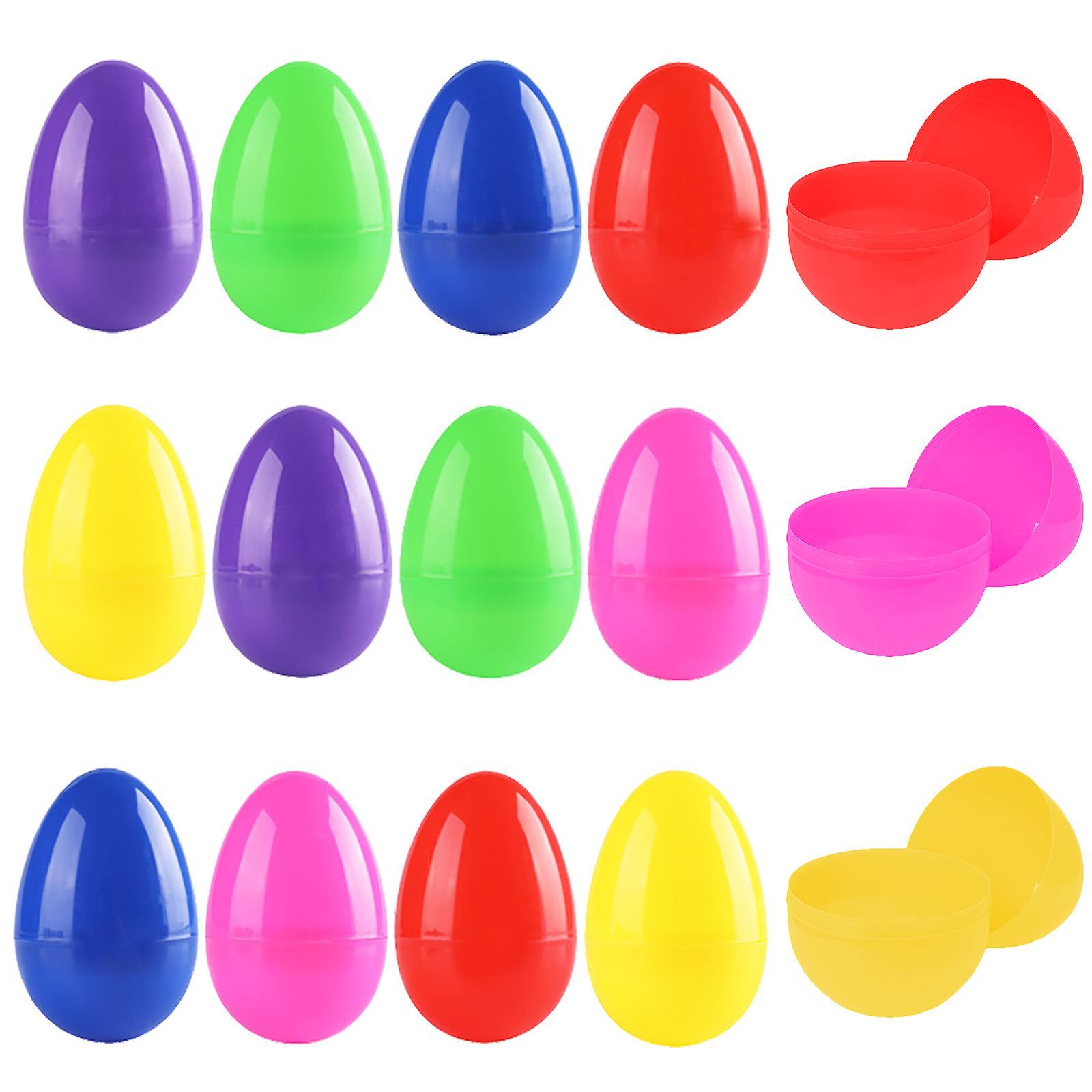 unbrand 36Pcs Fillable Easter Eggs Bulk Colorful Bright Plastic Easter Eggs Multicolor