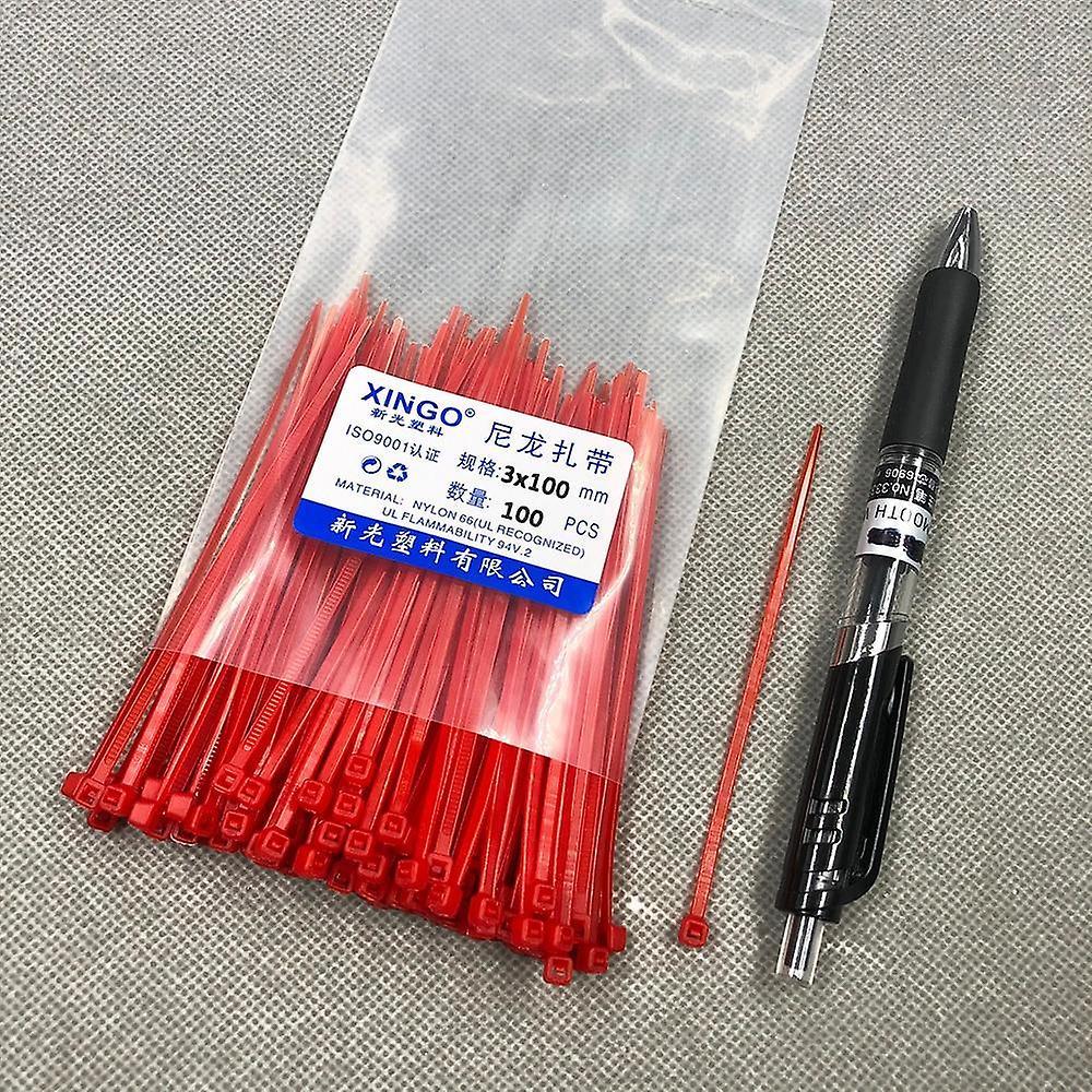 Slowmoose Self-locking Nylon Cable Zip Ties Red