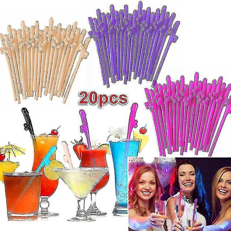 Tianzun 20hen Party Willy Straw Hen Night Out Novelty Sucking Straw Drinking Accessories Beige