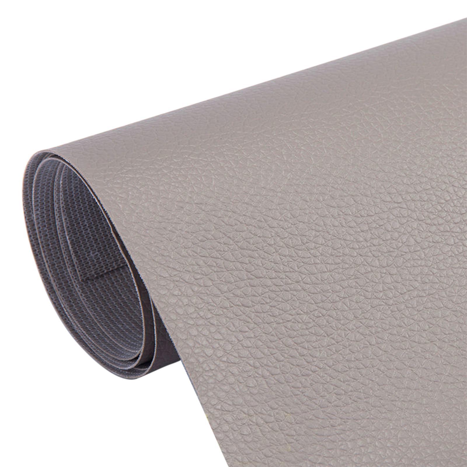 Xbedy Gray 35 * 137Cm Self-Adhesive Leather Patch For Sofa Repair, Leather Seat Patch, Adhesive Back Leather Fabric Grey