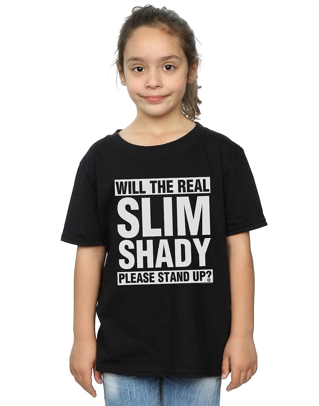 Absolute Cult Eminem Girls Real Slim Shady T-Shirt Black 7-8 Years