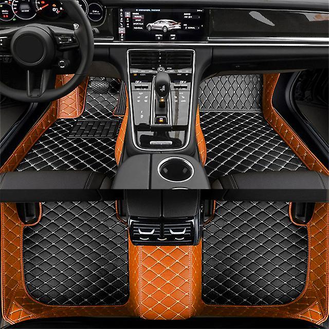 Mat Artificial Leather Custom Car Floor Mats For Bmw X6 E71 2008-2014 Year Interior Details Car Accessories Orange Black