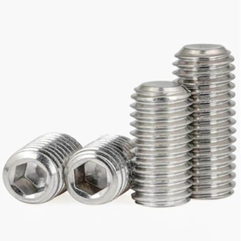 Eccpp 10/50pcs M2 M2.5 M3 M4 M5 Din913 304 Stainless Steel Allen Head Hex Hexagon Socket Flat Point Set Screw End Grub Headless Bolt 10pcs M5x16mm