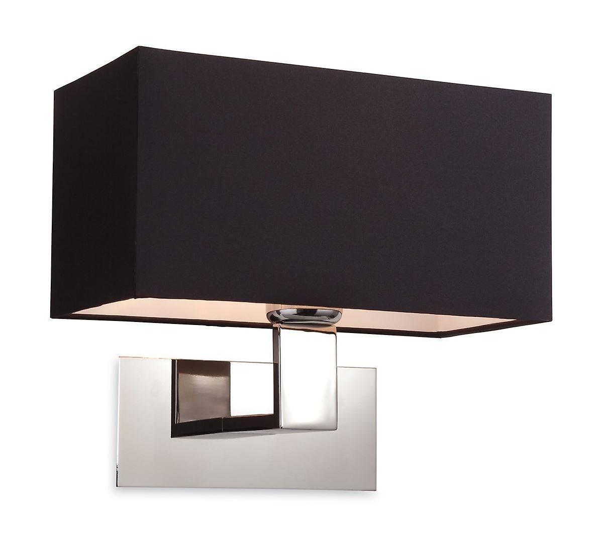 Firstlight Lighting Prince 1 Light Single Indoor Wall Light Polished S/Steel, Black, E27