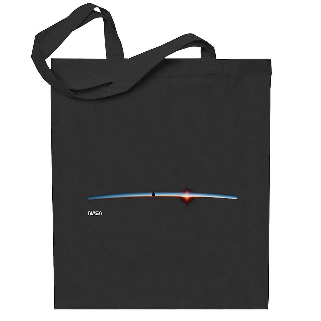 NASA Satellite Horizon Shot Totebag Black 38 x 42 cm