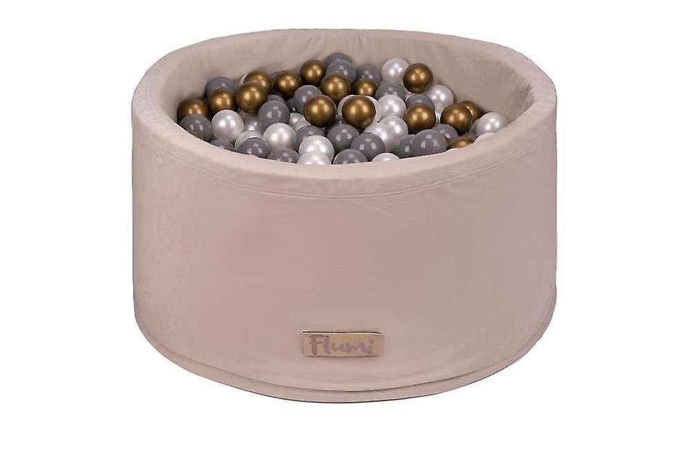 Flumi children's Ball Pit + 200 Balls beige/gold/grey