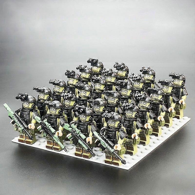 Sunvivid 24PCS Modern Military Special Forces Minifigure Soldier Toy Set With Weapons