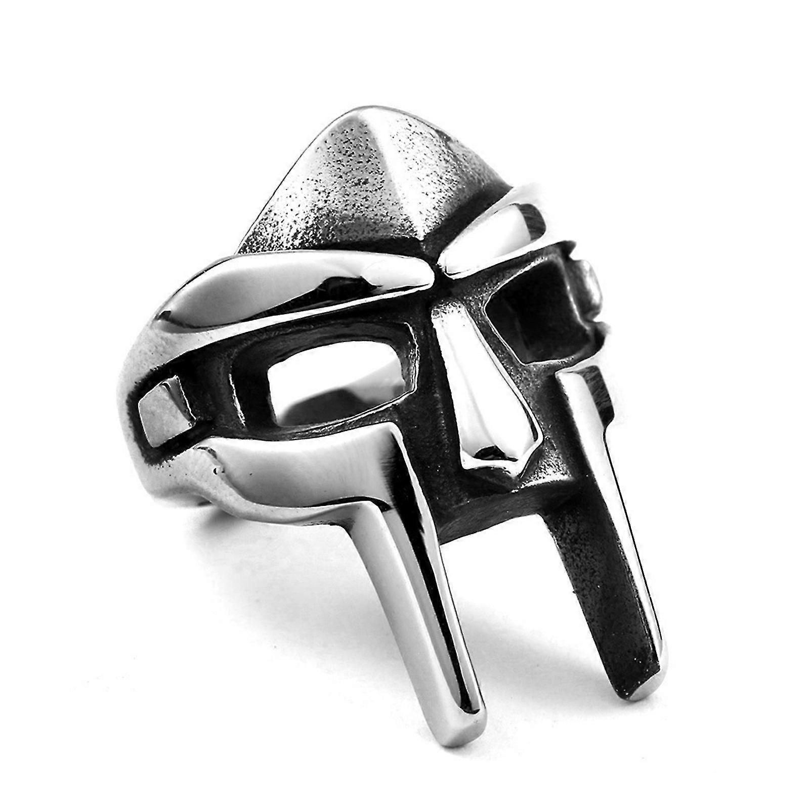 Jasoup Doom Mask Gladiator Style Ring Metal Silver Stainless Size 7-14 12