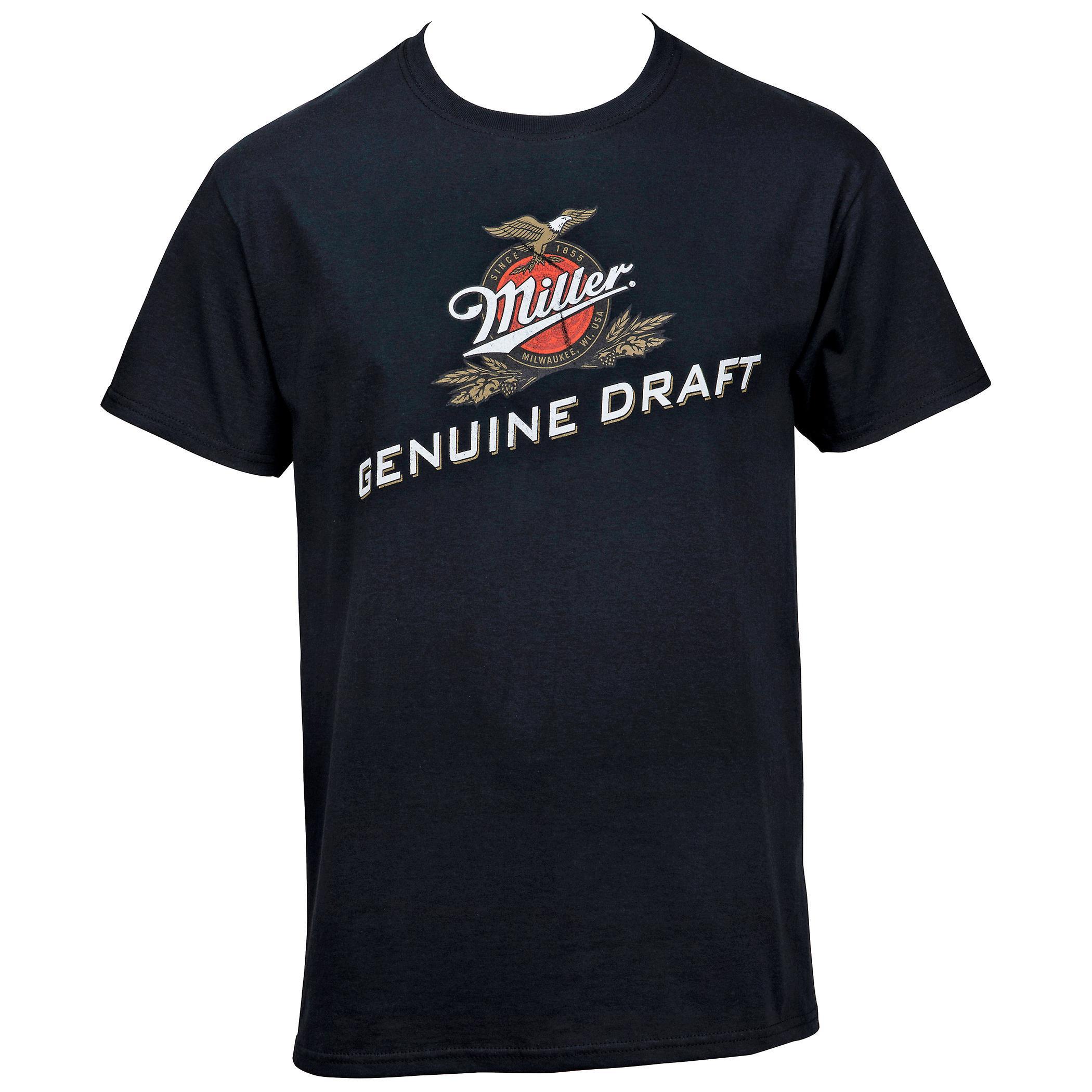 Beers Miller Genuine Draft Beer Logo T-Shirt Black Medium