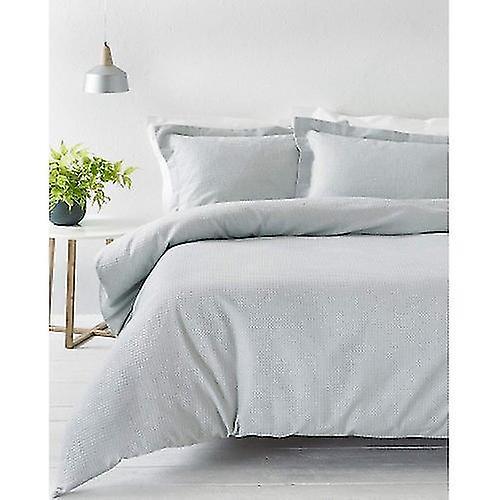 Linen Yard Waffle Duvet Cover Set Aqua Blue King