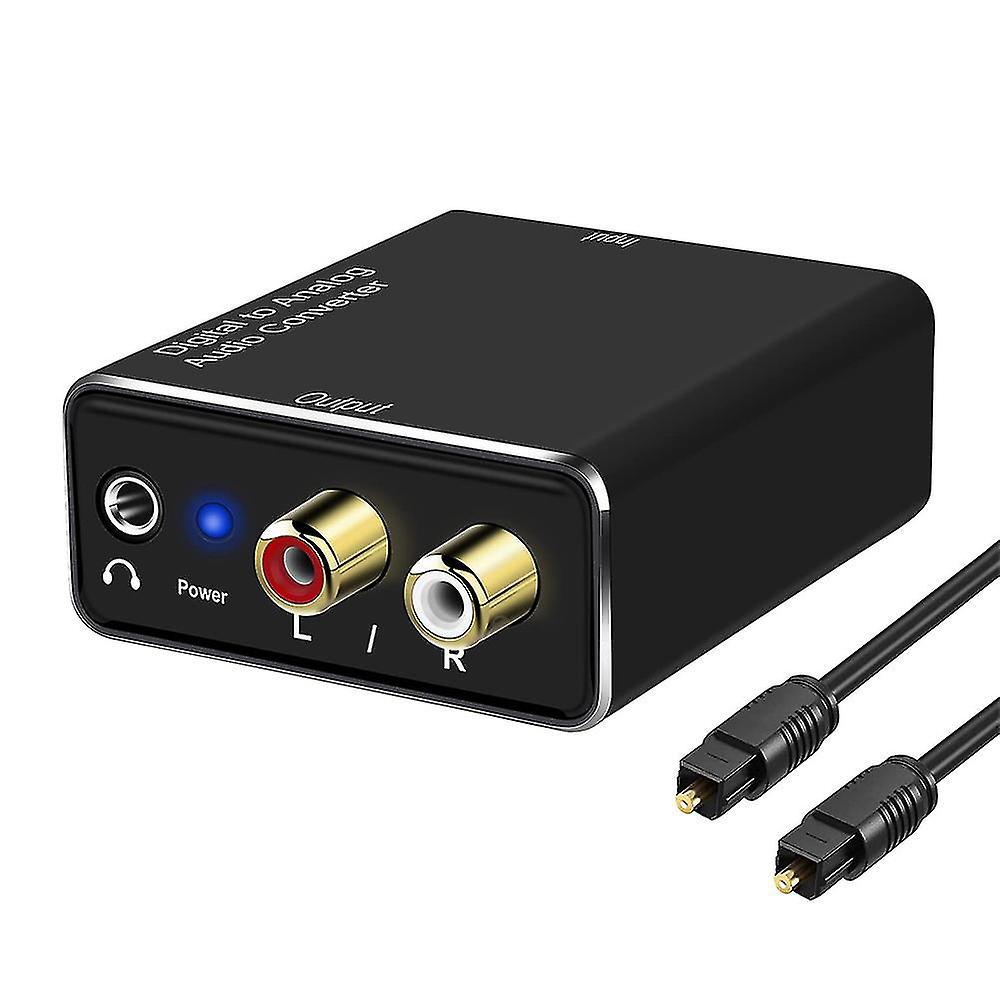 Digital To Analog Audio Converter,dac Digital Spdif Optical To Analog L/r Rca & 3.5mm Aux Stereo Au - Jnnjv