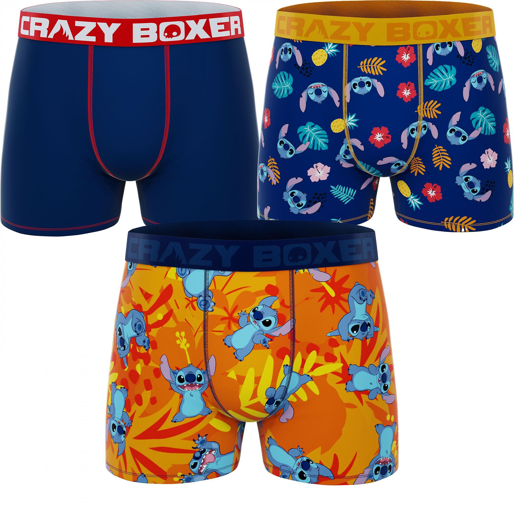 Cartoons Crazy Boxers Lilo and Stitch Boxer Briefs 3-Pack Multi-Color XLarge (40-42)