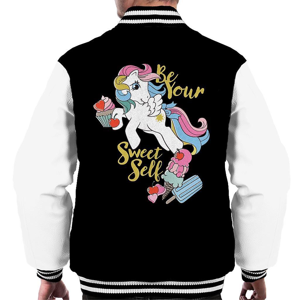 My Little Pony Be Your Sweet Self Men's Varsity Jacket Black/White XX-Large