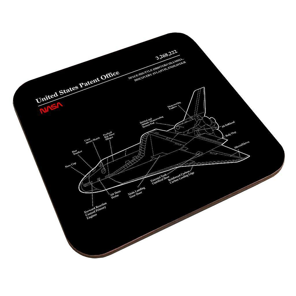 NASA Space Shuttle Orbiter Blueprint Coaster Black 9 x 9 cm